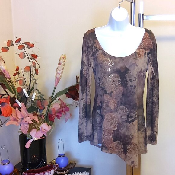 NWOT brina & em Women's Floral Graphic Tee Shirts Crewneck Trendy Spring Clothes - Picture 3 of 6